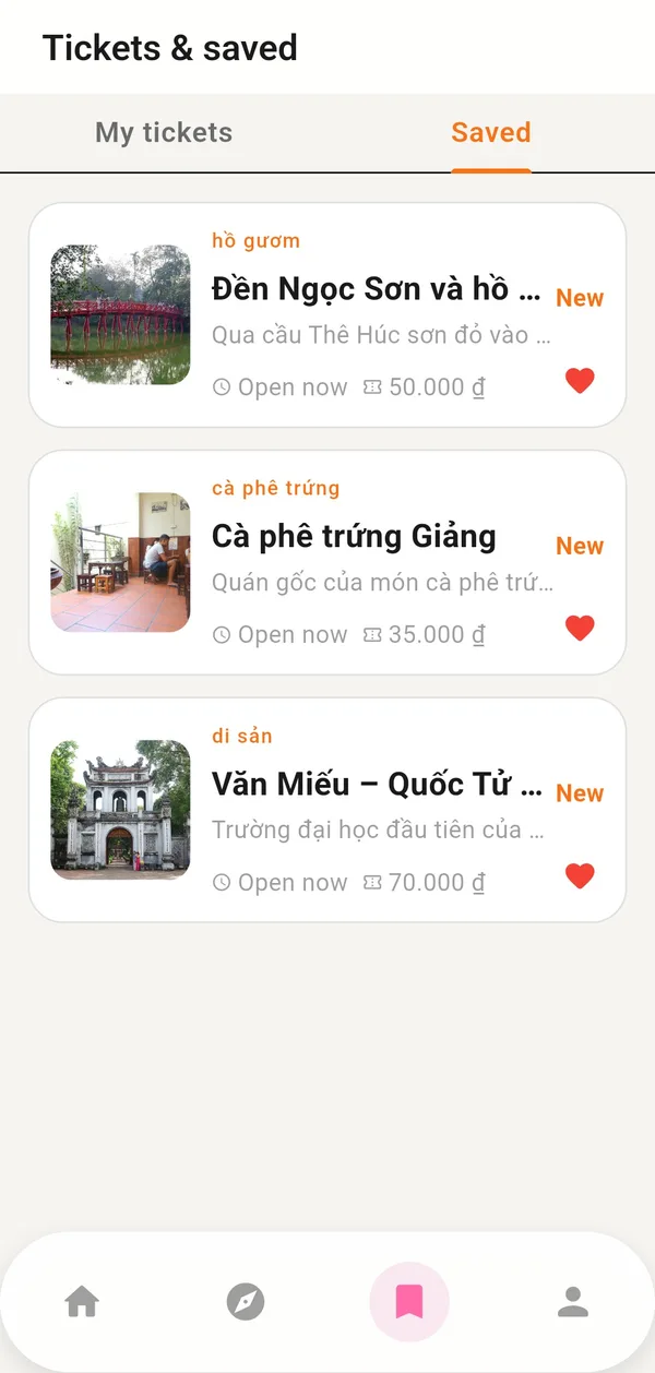 Sponty saved list of experiences